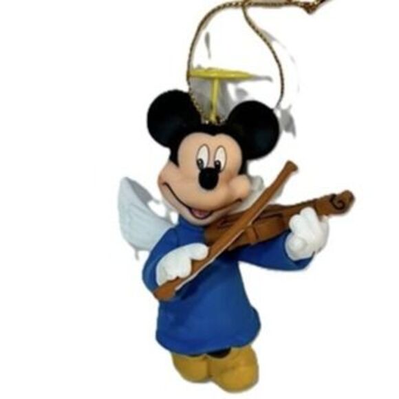 Disney Other - 1993 Disney Grolier Mickey Mouse Angel Playing Violin Ornament Christmas Magic
